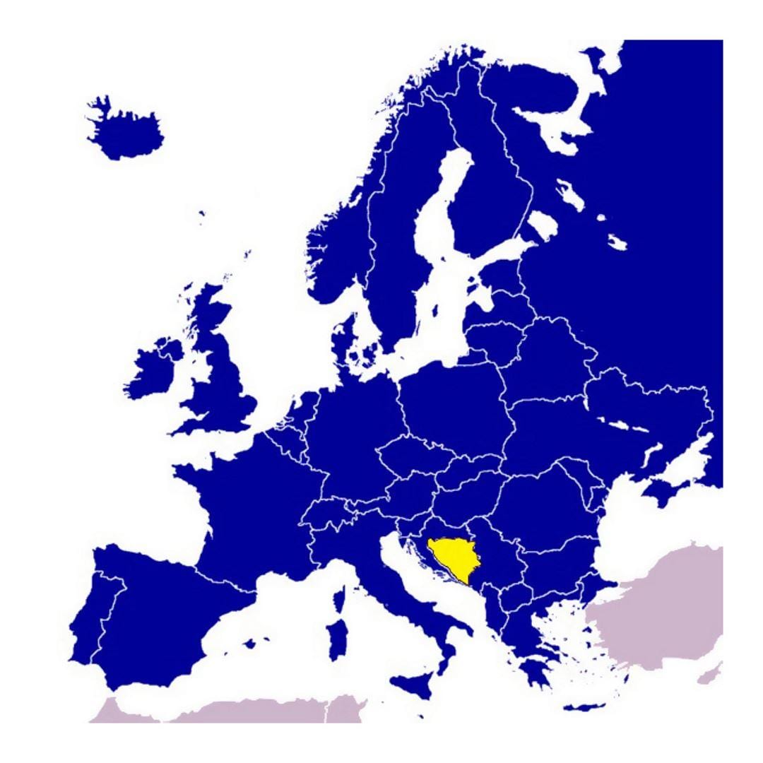 Harta të Bosnja dhe Hercegovina evropë