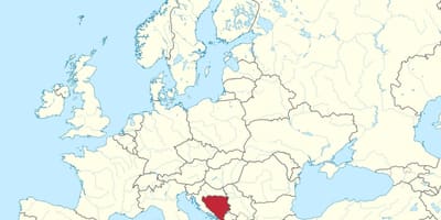 Bosnja në një hartë e evropës