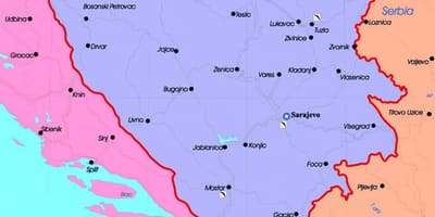Bosnja dhe Hercegovina hartë politike
